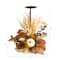 12" Autumn Harvest and Pumpkin Candle Holder Arrangement